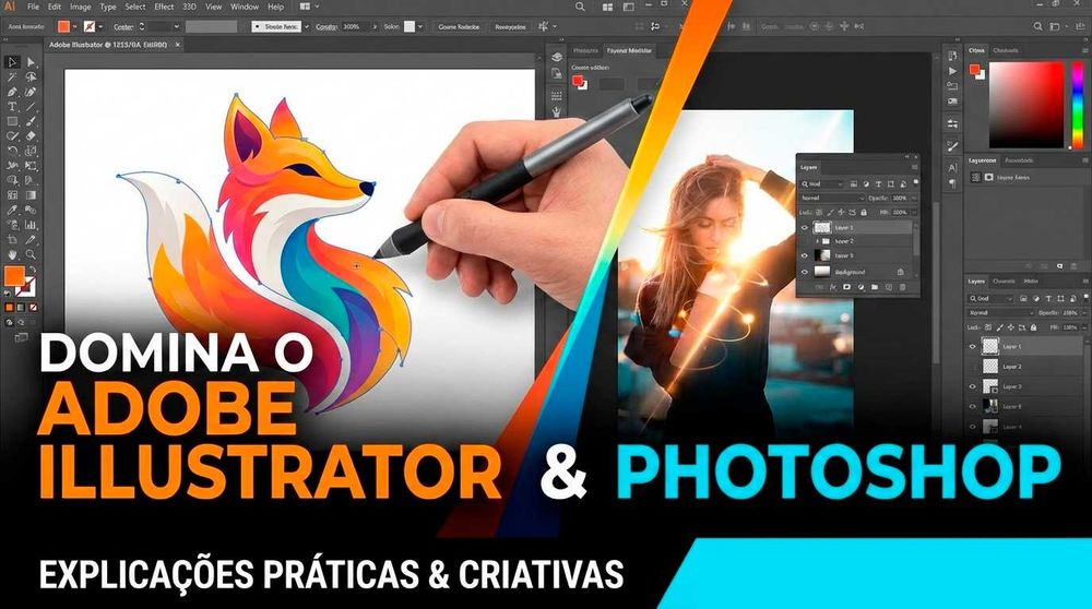 Aulas / Explicações Adobe Photoshop e Illustrator