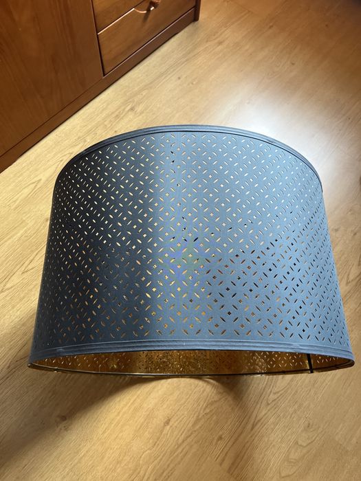 Abajur Redondo Azul Dourado ikea