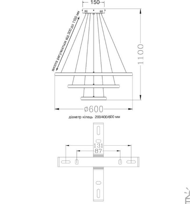 ЛЕД люстра підвіс Graviti 75w (БЕЗКОШТОВНА доставка)