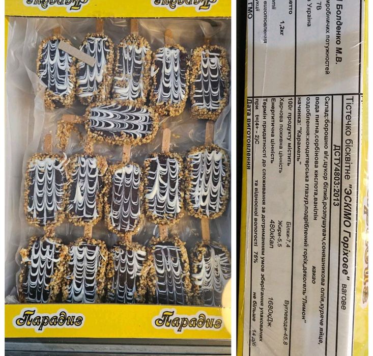 Кексы, эклеры, печенье, трубочки, слойки, пончики, зефир, мармелад