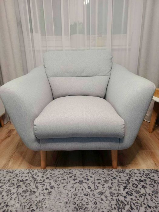 Fotel i Sofa 2,5 osobowa, szara - TROMSO (agata meble)