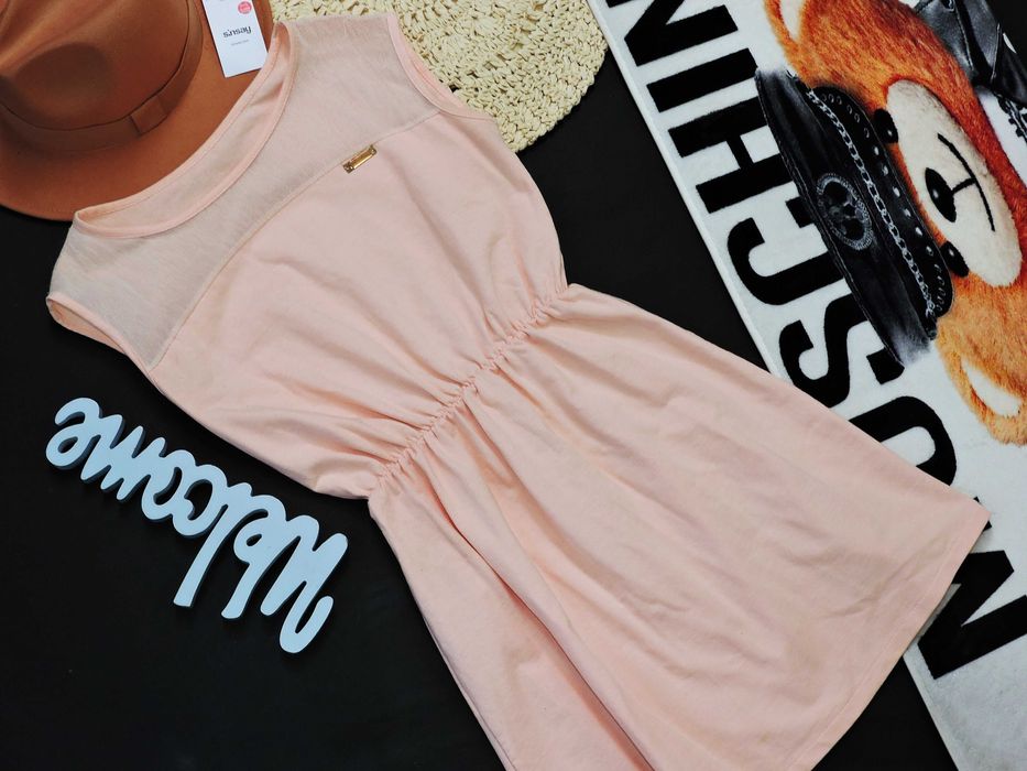 Fashion Letnia sukienka bawełna siateczka S/M