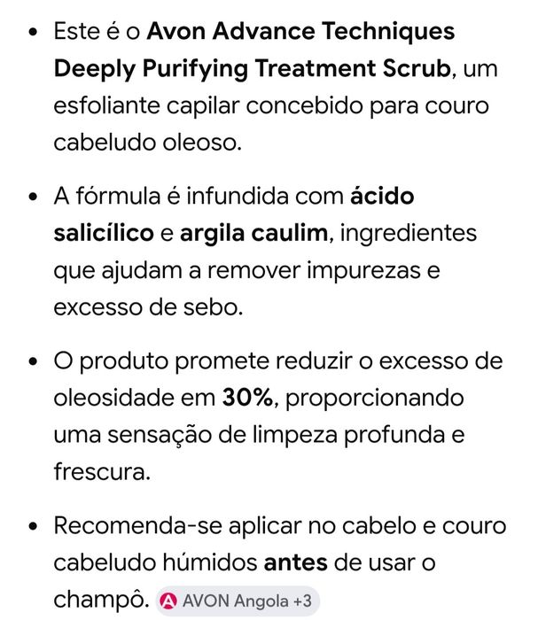 Esfoliante Capilar para Cabelo Oleoso 150ml AVON