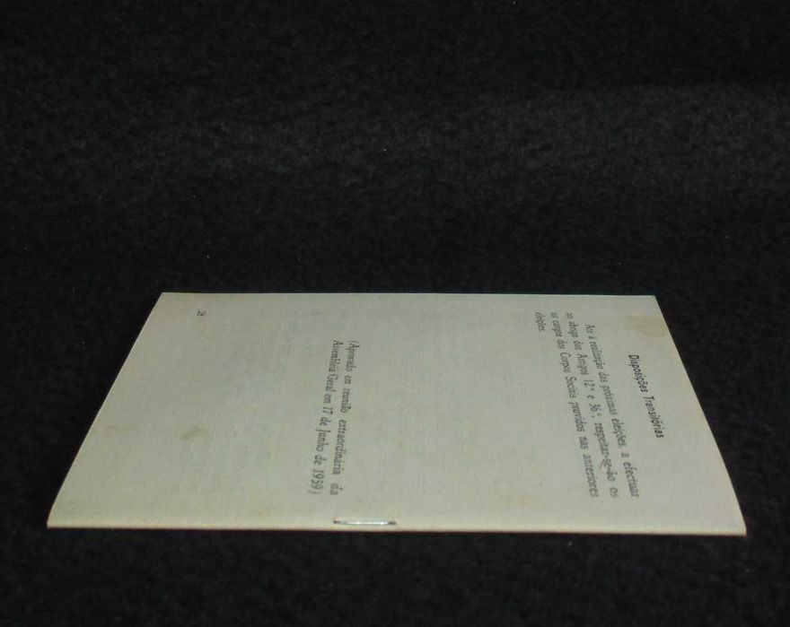 Livro Brochura Estrela e Vigorosa Sport Estatutos 1959