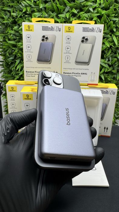Ультратонкий павербанк с беспроводной зарядкой Магсейф Baseus 10000 mA