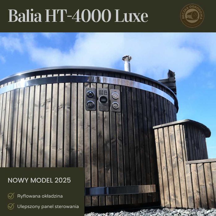 NOWOŚĆ 2025 Balia ogrodowa | Jacuzzi | LED | Piec | 200 cm | Bania hit