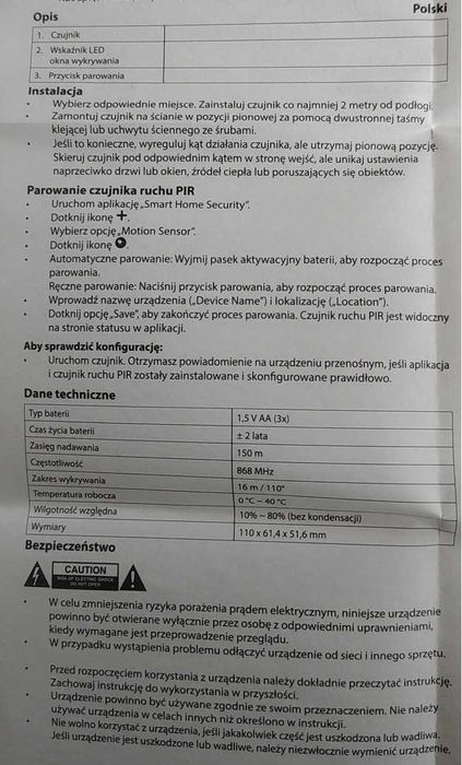 Bezprzewodowy czujnik ruchu König SAS-CLALMS10