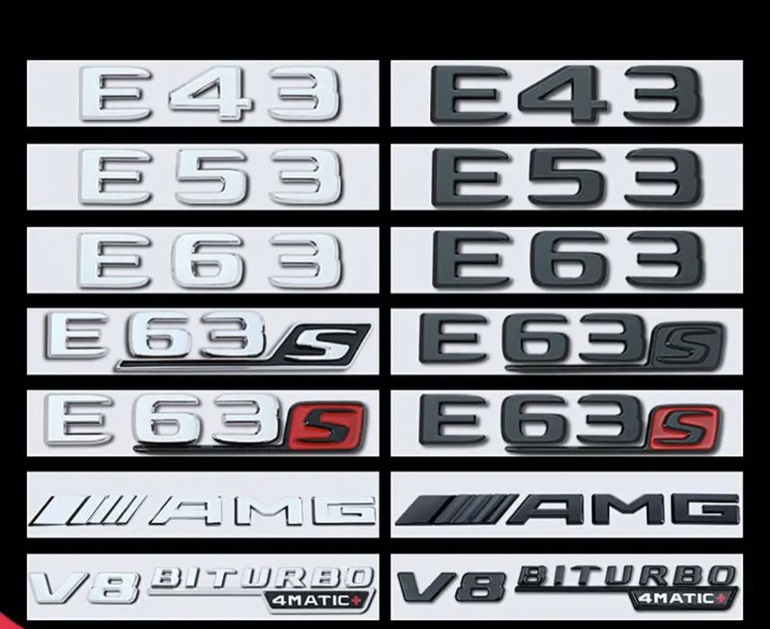 Шильдик надпис E43 E53 E63S AMG V8 biturbo 4matic+ наклейка емблема