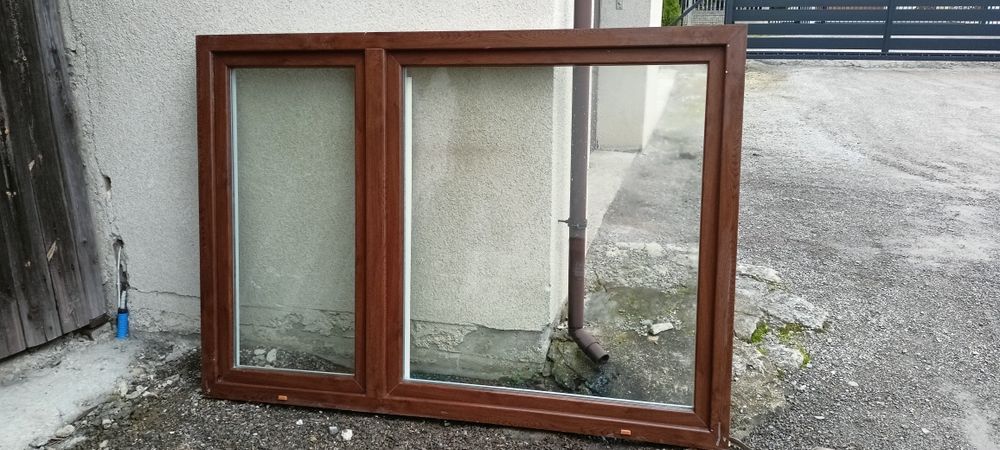 Okno zewnętrzne brazowe orzech kilka sztuk
