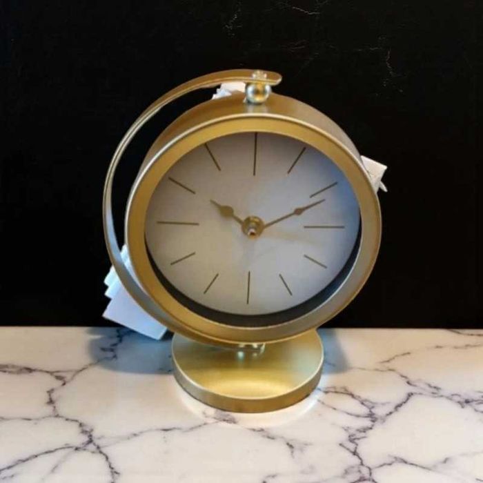 Nowy złoty zegar stojący 18.5 cm