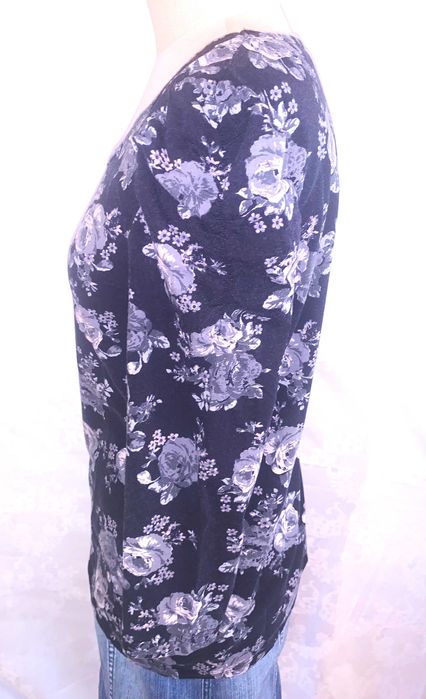 Bawełniana bluzka w róże rozm 44/46 Kappahl