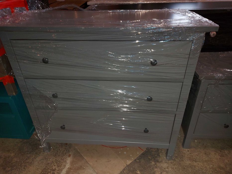IKEA Hemnes komoda z 3 szufladami szara ,108x96x50cm-dostawa gr