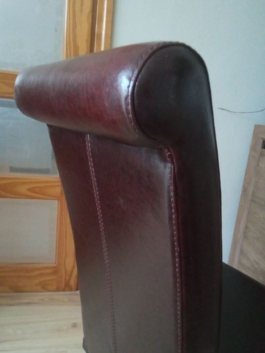 Krzesło brąz skóra