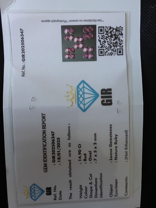 Dois Rubis Naturais de 7x5mm C/ Certificado