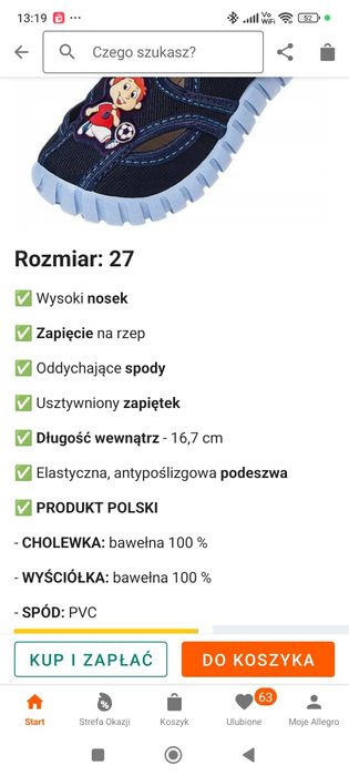 Kapcie rozm 27 viggame