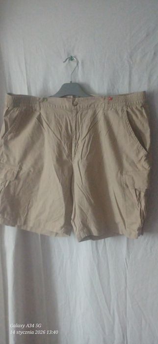 Spodenki męskie Old Pont 3XL beżowe bawełniane cargo