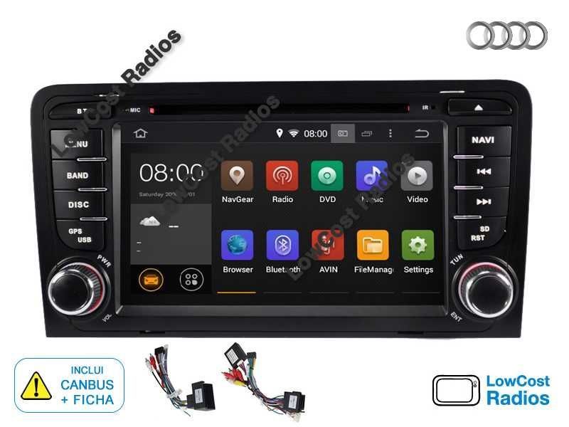 *Auto Rádio GPS AUDI A3 (2003 a 2012) ANDROID 15 • USB, DVD, BT, WIFI