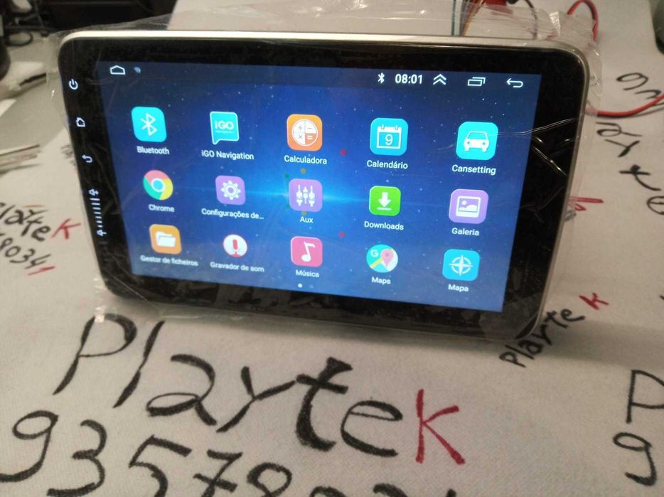 Rádio 1 DIN Android Ecrã Ajustável – CarPlay Android Auto sem Fios GPS