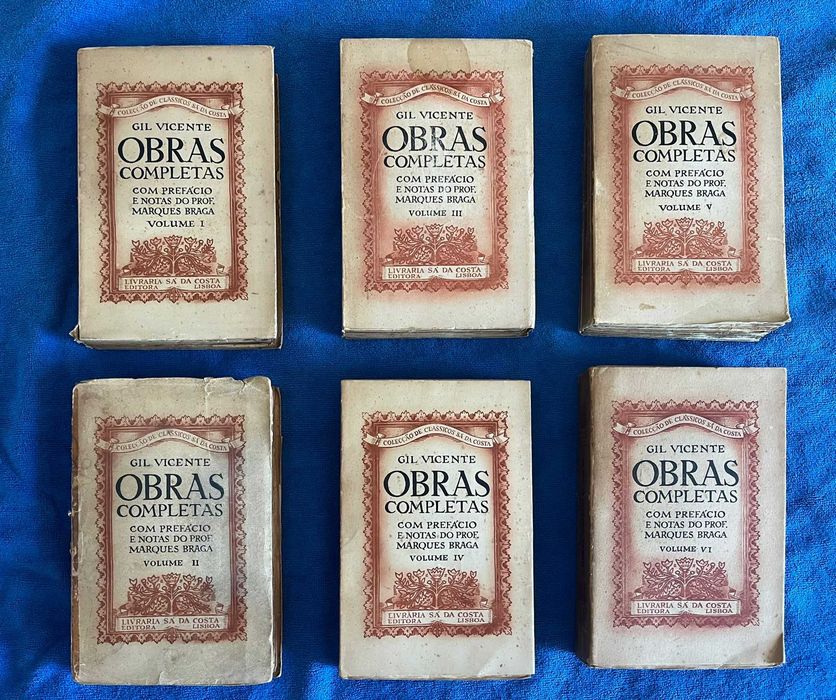 Livros antigos Gil Vicente Obras Completas; 6 volumes
