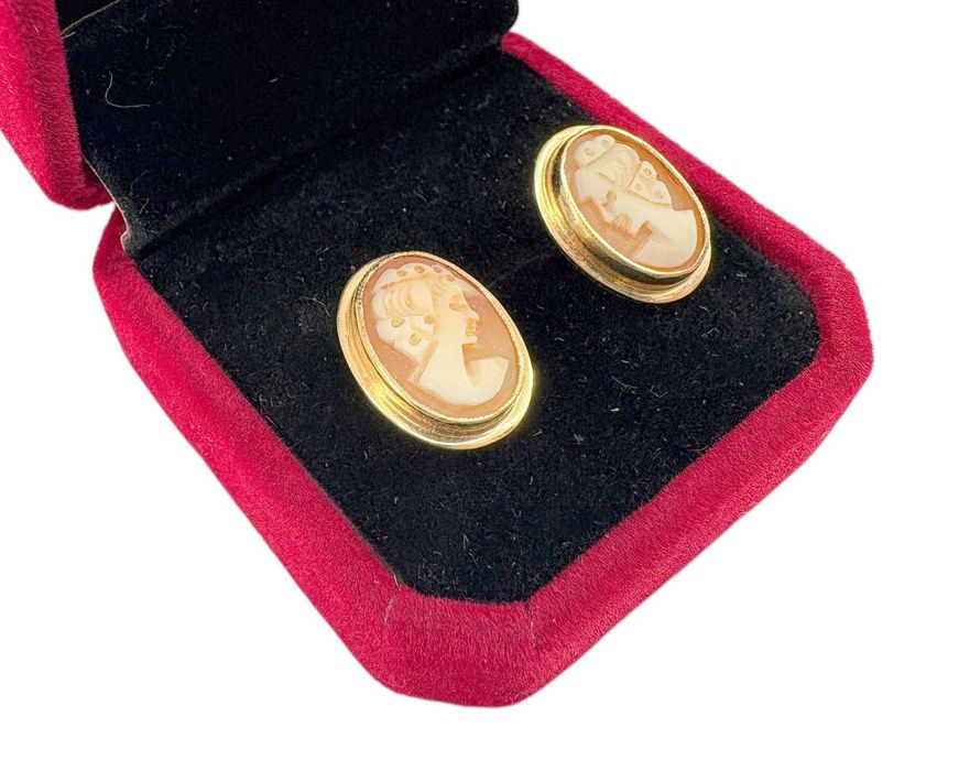 Rewelacyjne złote kolczyki Kamea 4,07G 585