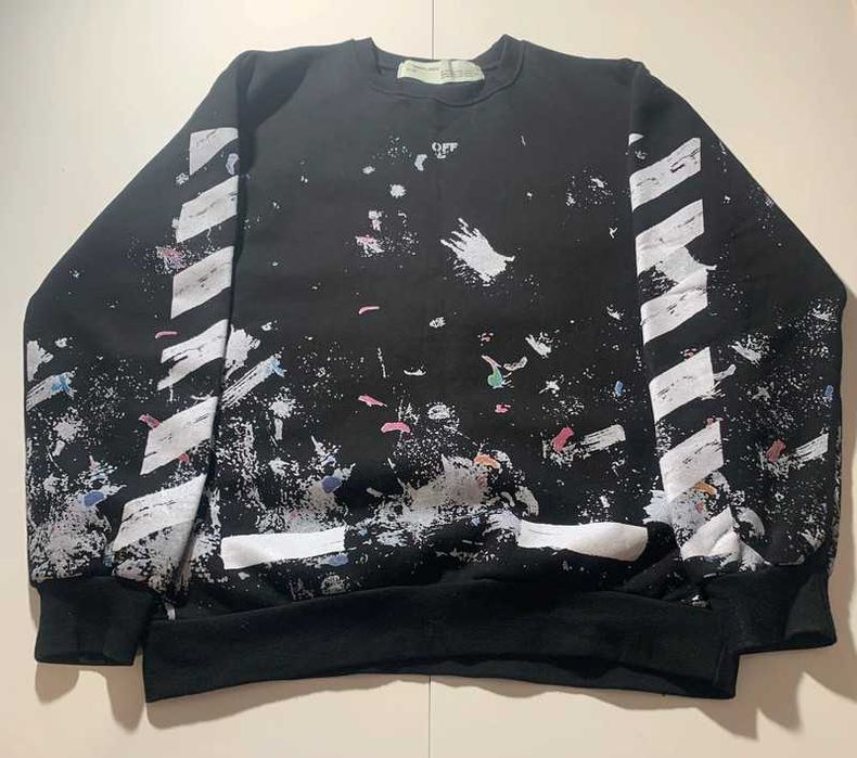 Off-White Seeing Things Diagonal Spray Paint Crewneck (FW17)