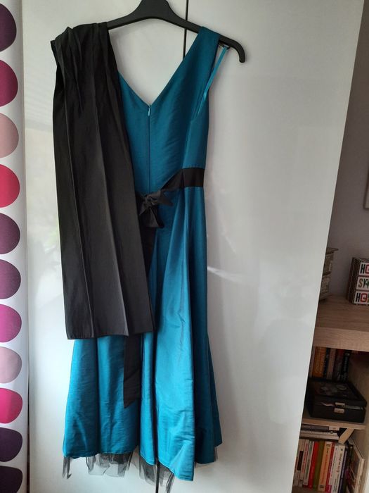 Elegancka sukienka 40/42 niebieska/turkus