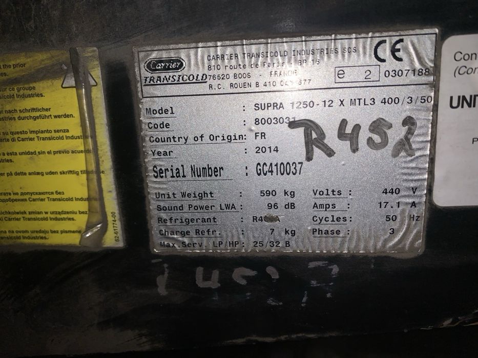 Холодильна рефрежираторнна установка CARRIER SUPRA 1250 2014 р