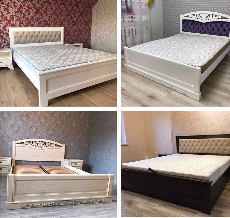 Ліжко з натурального дерева бук