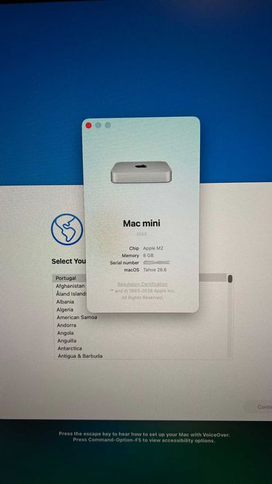 Apple Mac Mini M2 2023 256GB SSD 8GB RAM (Modelo A2686)