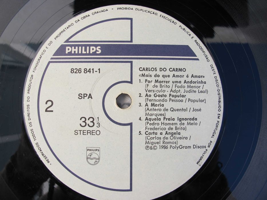 LP Disco Vinil Carlos do Carmo - Mais do que Amor é Amar - Antigo