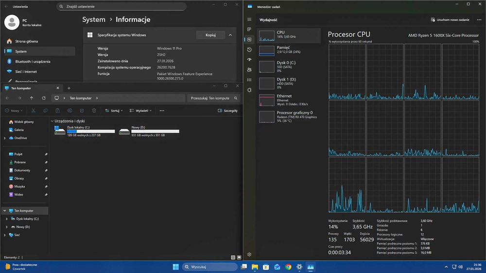 Komputer do Gier RYZEN/RX470 8GB/12GB DDR4/256SSD+1TBHDD RGB Okazja!