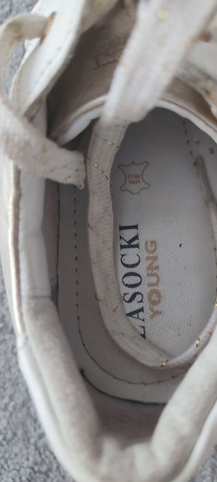 Adidasy sportowe skórzane trampki Lasocki złote35