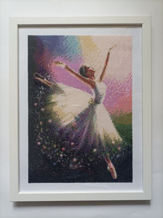 Haft diamentowy gotowy obrazek z ramką 30x40cm baletnica