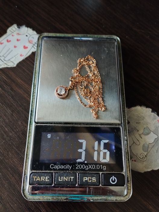 Золотая цепочка с кулончиком 50 см 3.16 грамма