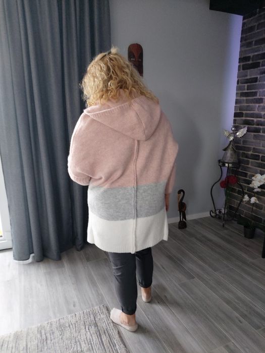 Sweter,  kardigan w paski Linda