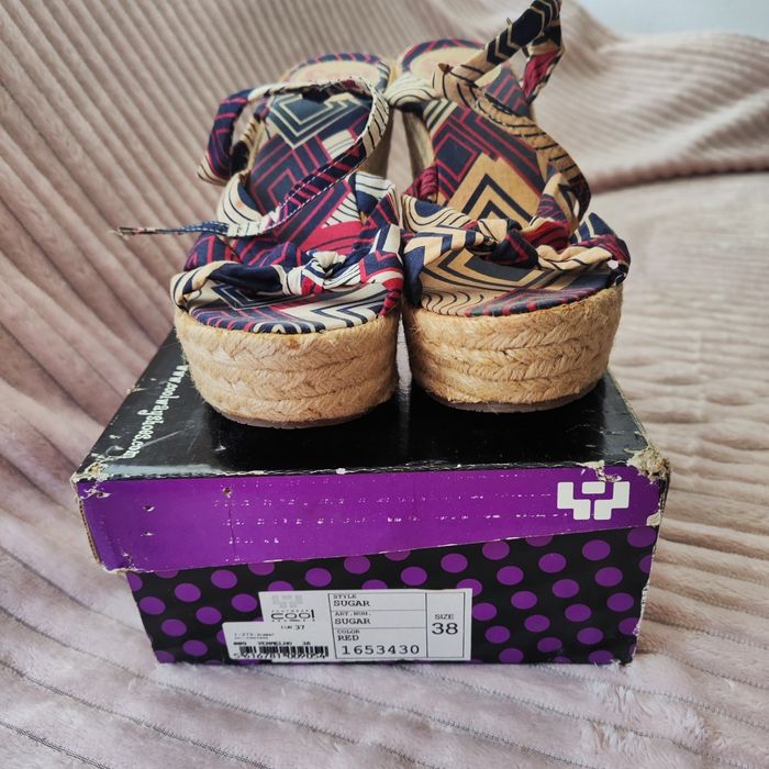 Sandálias de tecido com plataforma em corda Coolway 37/38