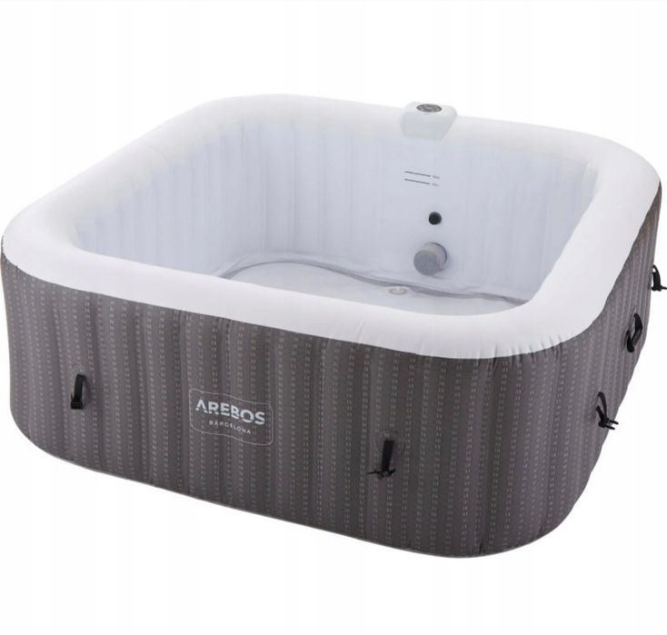 Nadmuchiwane jacuzzi, 185 x 185 cm, 910 litrów, do 6 osób, szary