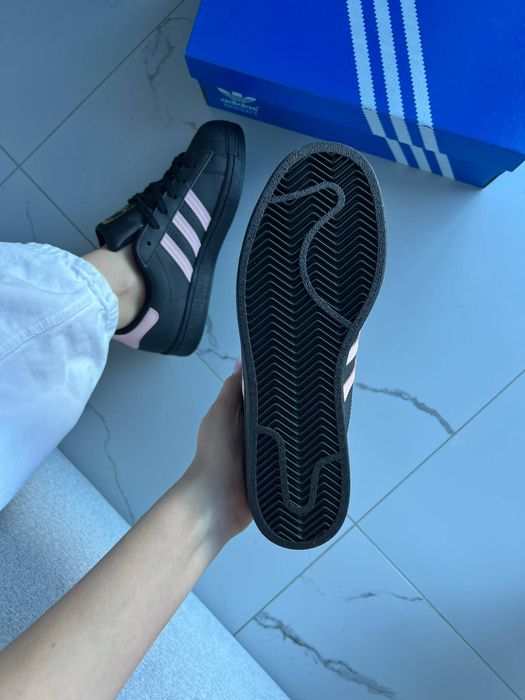 Кросівки Кроссовки Adidas Superstar Smile Black Pink Чёрный Розовый Чорний Рожевий Кросовки демісезон