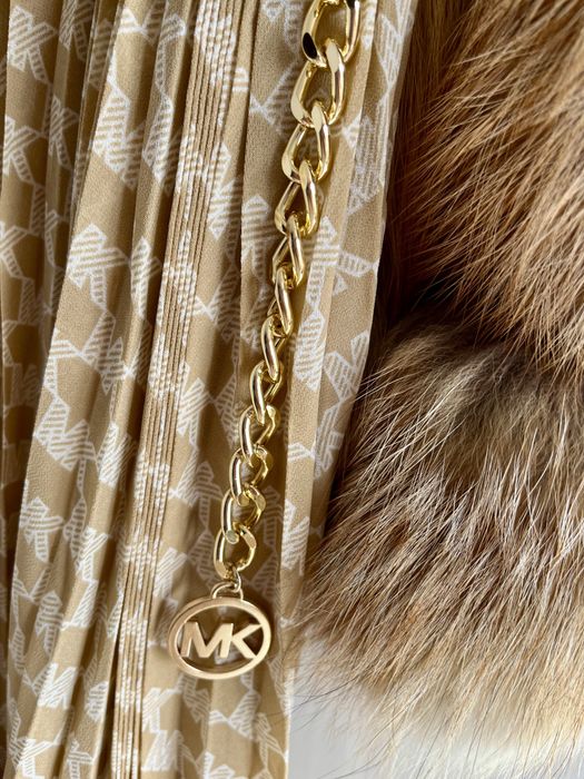 Michael Kors nowa elegancka plisowana sukienka damska pasek XS logo