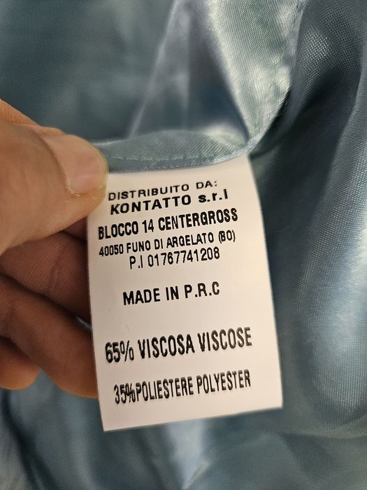 Niebieska kamizelka bezrękawnik futro Kontatto