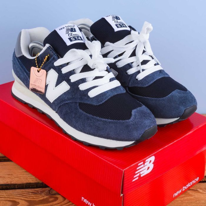 (1745) Кросівки New Balance 574 сині з білим лого (41-46) нб NB nb