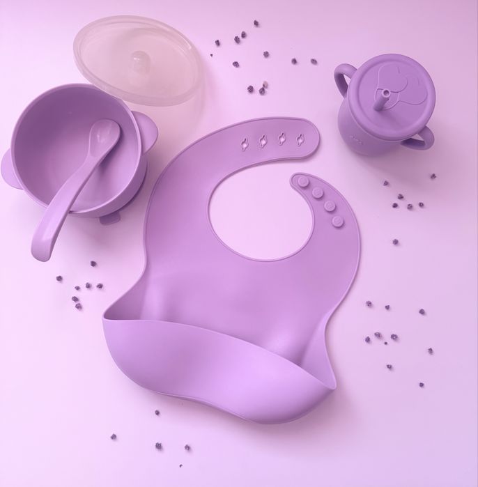 Набір дитячого силіконового посуду + гель