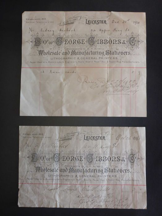 DOCUMENTOS Séc. XIX 2 Notas Venda muito antigas Inglaterra 1898 e 1900
