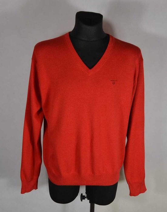 GANT Classic Cotton Sweter Męski XL Vneck Super Stan Rare Oryginalny