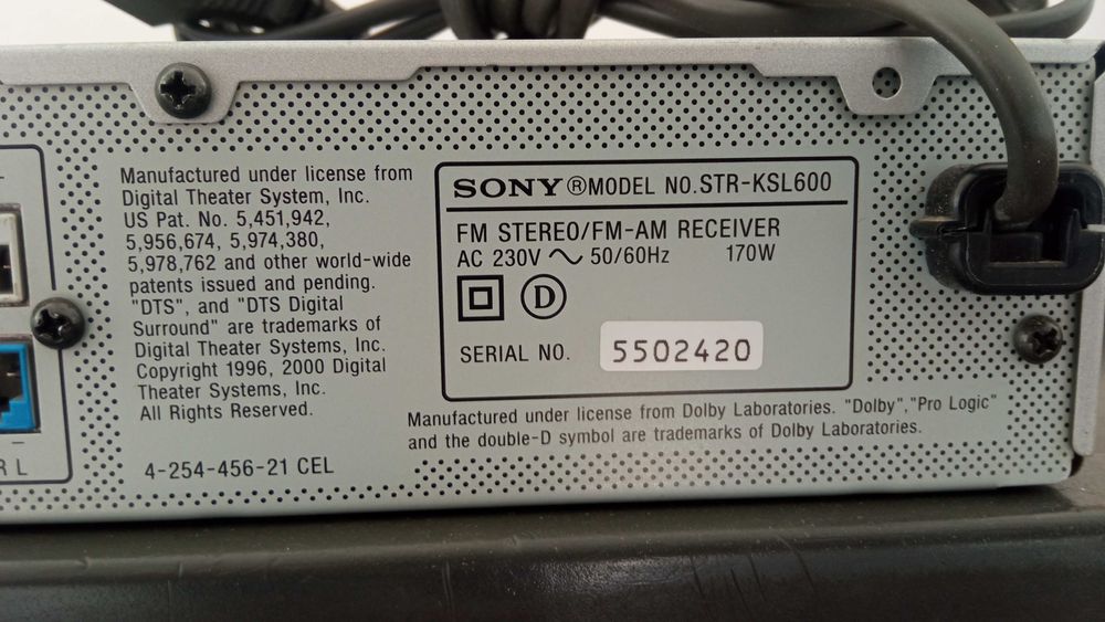 Amplificador Sony STR-KSL600 (para peças)