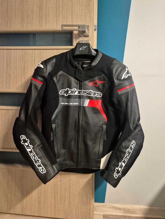 Kurtka skórzana Alpinestars GP Force Airflow Fluo Red | Rozmiar 52 | JAK NOWA