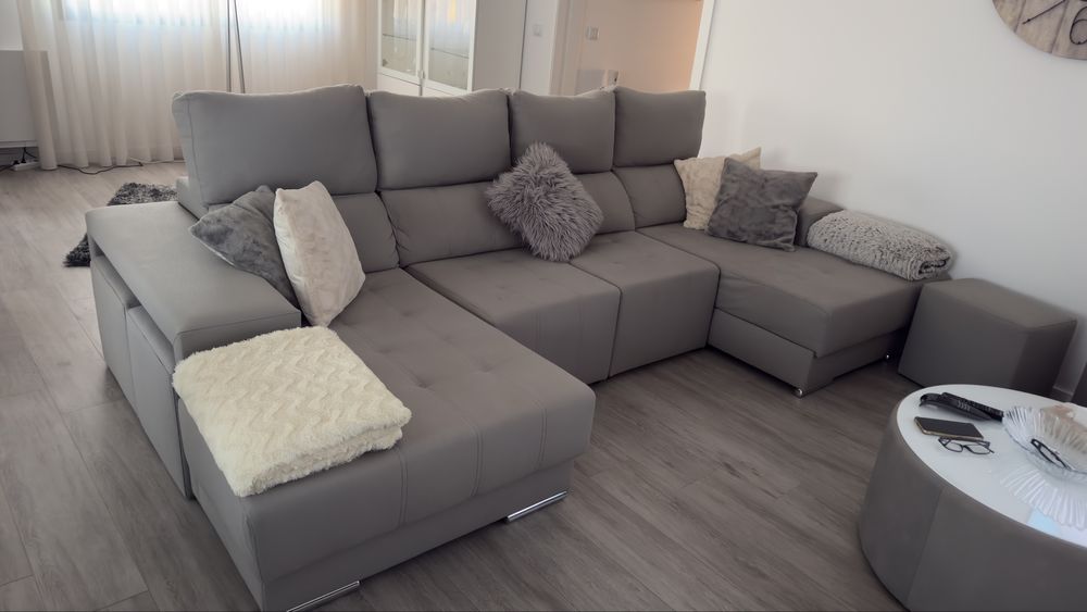Sofá cinza 3,05m x 1.60m - como novo