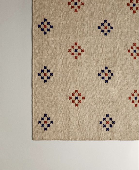 (160 x 230 CM) Tapete Lã Algodão Losangos Zara Home NOVO