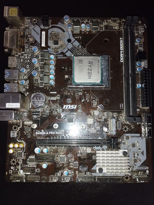Płyta MSI B450M-A PRO MAX DDR4 + RYZEN 5 2600