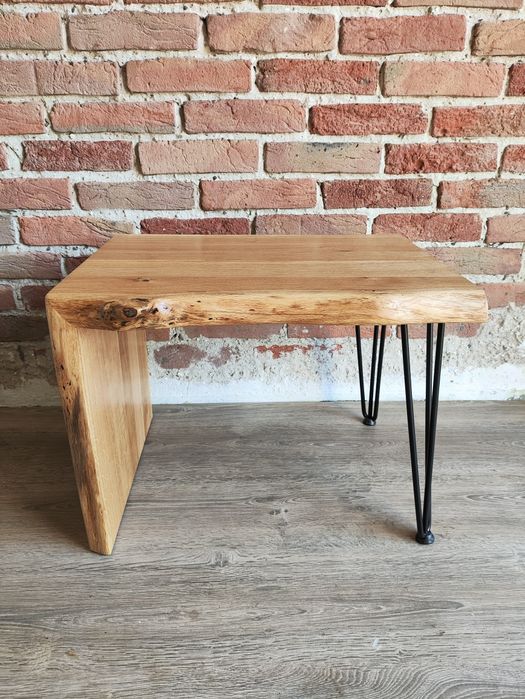 Stolik dębowy kawowy coffe table lite drewno dąb nogi hairpin